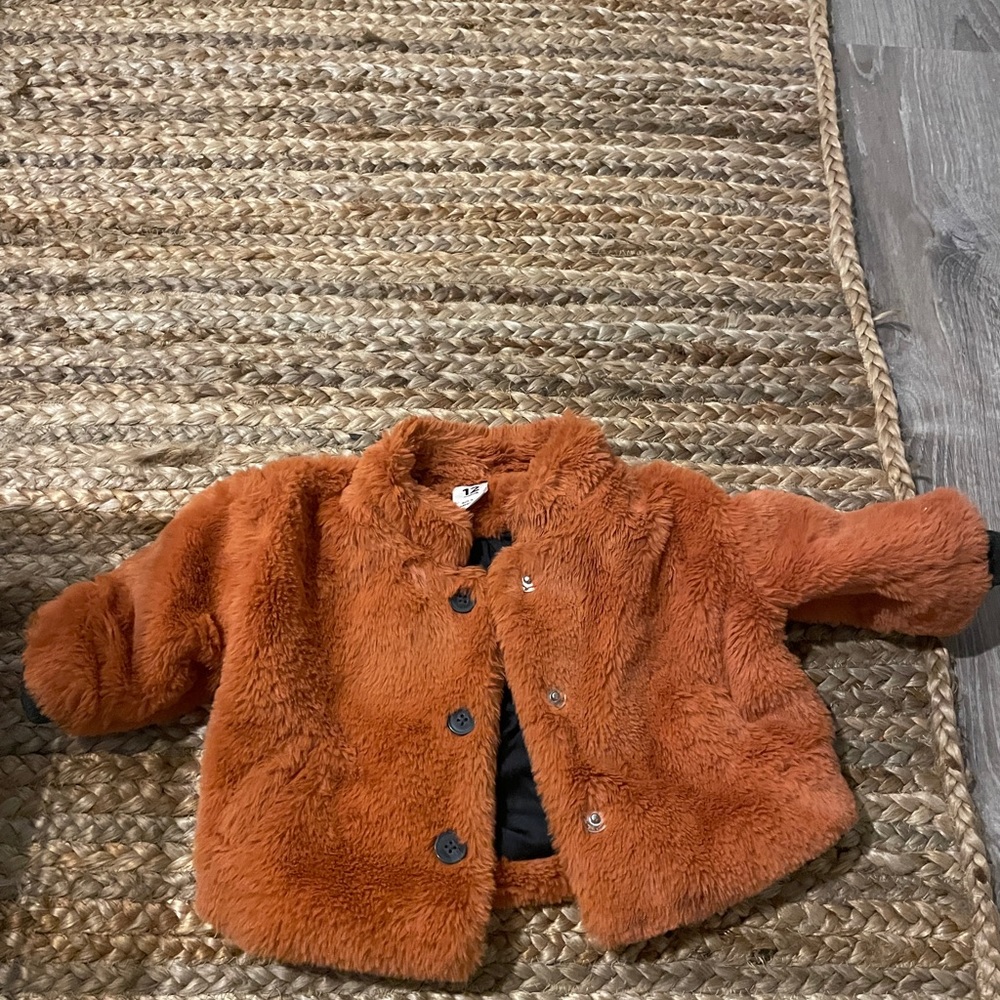 Super cute, rust colored furry jacket from Nordstrom